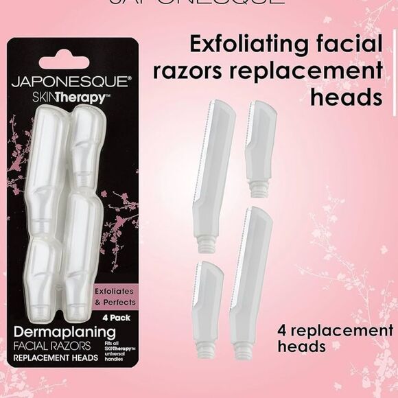 🌻 JAPONESQUE SKINTherapy Dermaplaning Facial Razor & Replacement Heads New - Picture 11 of 13